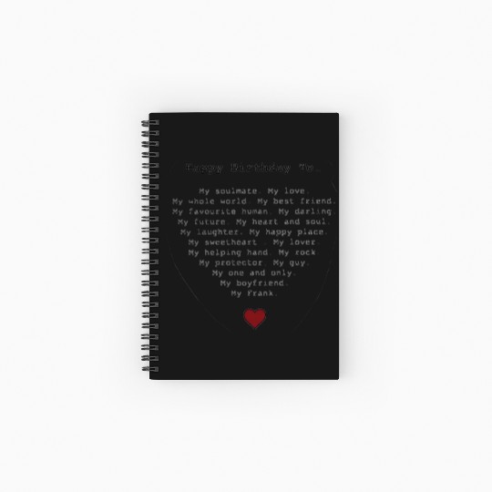 Happy Birthday To My Soulmate and Love Spiral Notebooks   Ruled Line