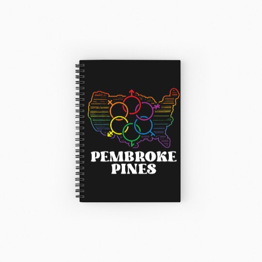 Pembroke Pines Pride Flag Pride Month LGBTQ Flag Spiral Notebooks   Ruled Line