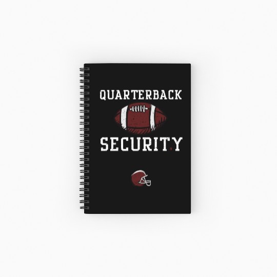 Quarterback Security - Football Spiral Notebooks   Ruled Line