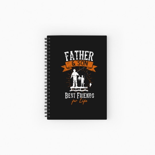Fisherman Dad Daddy And Son Fishing Fathers Day Ou Spiral Notebooks   Ruled Line