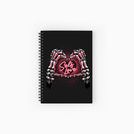 Self Love Bones Heart Spiral Notebooks   Ruled Line