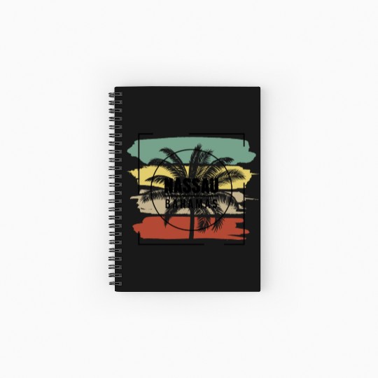 Nassau Bahamas Palm Tree Retro Artistic Spiral Notebooks   Ruled Line