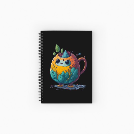 Colorful Tea Bot Spiral Notebooks   Ruled Line