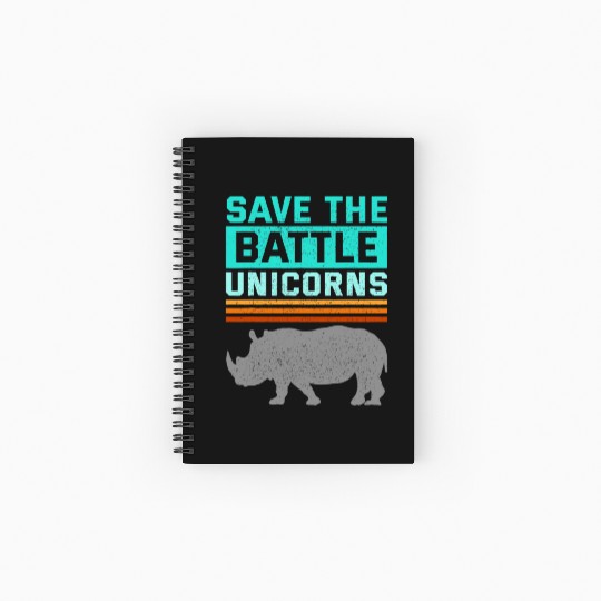 Rhino Unicorn Rhinoceros Animal Wildlife Lover Saf Spiral Notebooks   Ruled Line