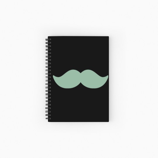 Pastel Green Mustache November Man Cycling Spiral Notebooks   Ruled Line