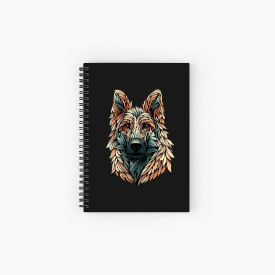GERMAN SHEPHERD ART PUPPY DOG ANIMALS ART Spiral Notebooks   Ruled Line