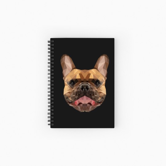 Dog | Polygon Bulldog | Puppy low poly geometric Spiral Notebooks   Ruled Line