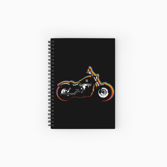 Motorcycle Gay LGBTQ Rainbow LGBT Pride Month Spiral Notebooks   Ruled Line