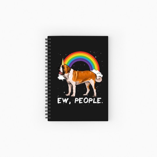 Rainbow St Bernard Ew People Unicorn Dog Spiral Notebooks   Ruled Line