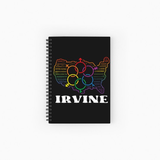 Irvine Pride Month Pride Flag LGBT Community LGBTQ Spiral Notebooks   Ruled Line