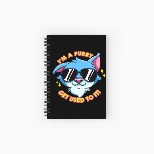 Funny Fursona Cool I m A Furry Get Used To It 15 Spiral Notebooks   Ruled Line