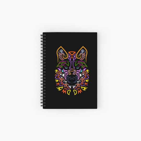 Celtic Wolf Design Spiral Notebooks   Ruled Line