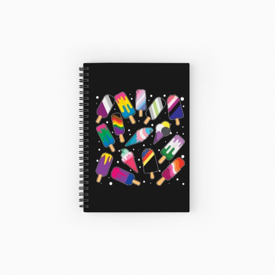 Popsicle Gay LGBTQ Rainbow LGBT Pride Month Spiral Notebooks   Ruled Line
