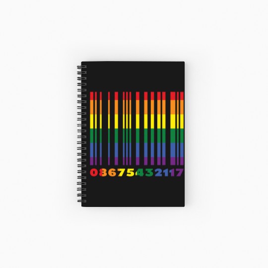 Bar Code Gay LGBTQ Rainbow LGBT Pride Month Spiral Notebooks   Ruled Line
