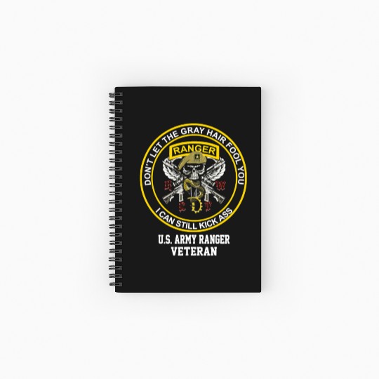 Funny Retired US Army Ranger Veteran USA Military Spiral Notebooks   Ruled Line