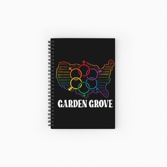 Garden Grove Pride Month Pride Flag LGBT Community Spiral Notebooks   Ruled Line