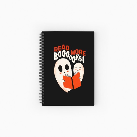 Cute BOO Read More Book Librarian English Teacher Spiral Notebooks   Ruled Line