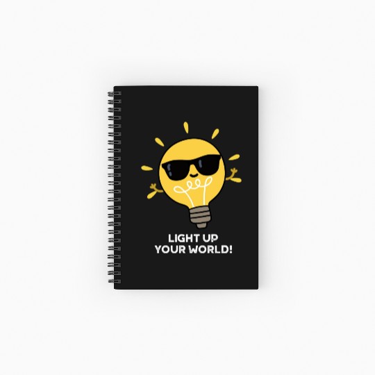Light Up Your World Cute Positive Bulb Spiral Notebooks   Ruled Line