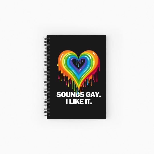 Sounds Gay I' Like It Pride Month Lesbian Gay Bi Spiral Notebooks   Ruled Line