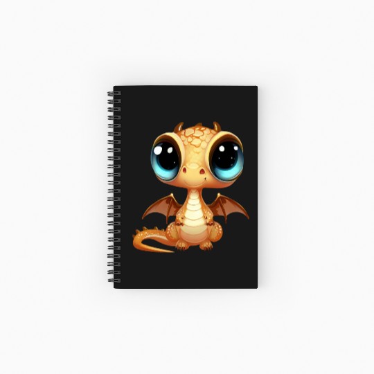 CUTE DRAGON FANTASY MEDIEVAL TIMES PUPPY BABY Spiral Notebooks   Ruled Line