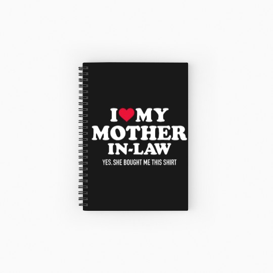 I Love My Mother-In-Law Big Heart For Son-In-Law F Spiral Notebooks   Ruled Line