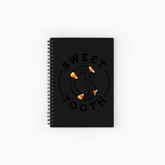 Halloween Candy Corn Fangs Sweet Tooth Spiral Notebooks   Ruled Line