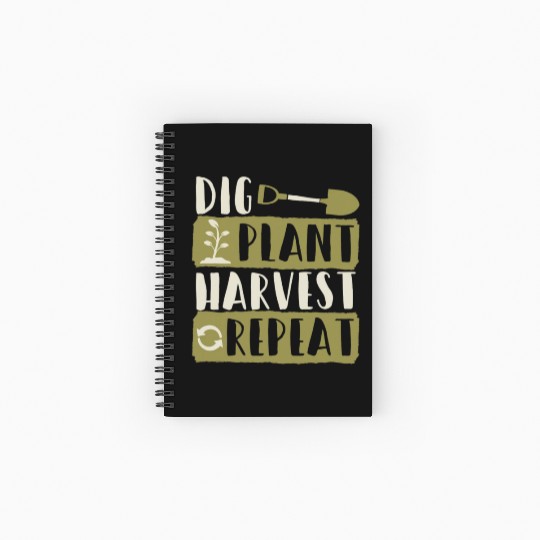 Dig Plant Harvest Repeat Local Farm Lover Funny Spiral Notebooks   Ruled Line
