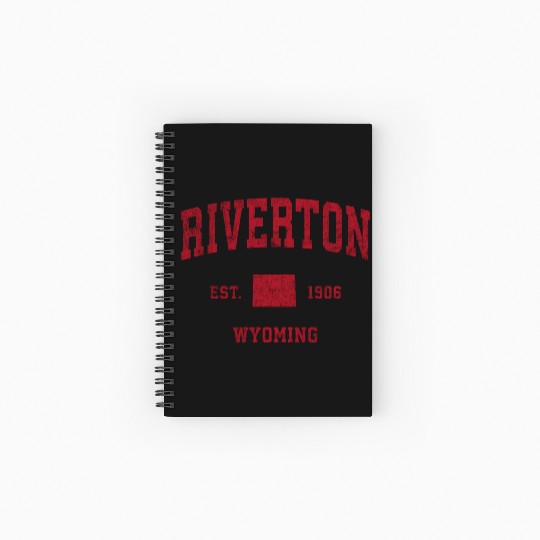 Riverton Wyoming Wy Sports Red Print Spiral Notebooks   Ruled Line