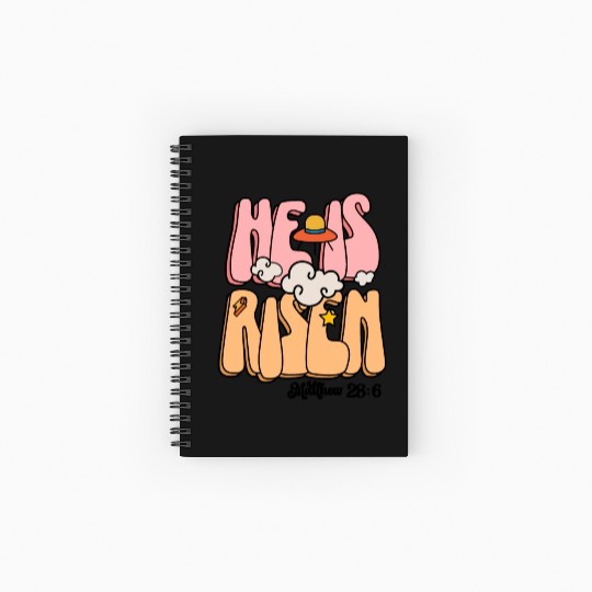 He Is Risen Modern Christian Easter Spiral Notebooks   Ruled Line