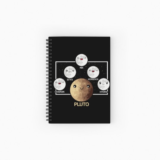 Pluto Moons Planet Space Lover Solar System Spiral Notebooks   Ruled Line