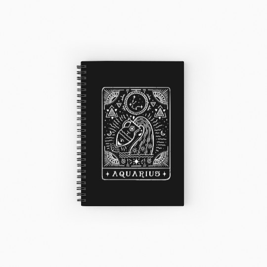 Aquarius Tarot Aquarius Zodiac Sign Month Spiral Notebooks   Ruled Line