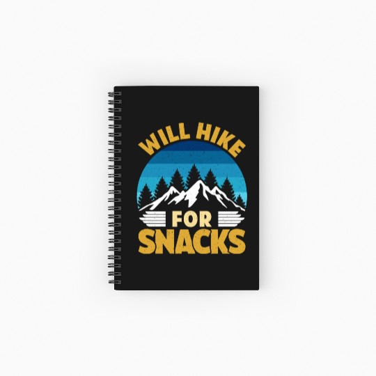 Hiker funny Mountain fan will Hike for Snacks Spiral Notebooks   Ruled Line