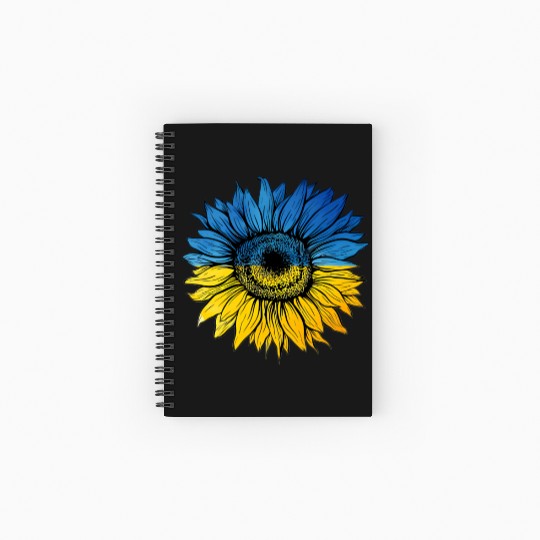 Sunflower Ukraine Ukrainian Flag Stand With Ukrain Spiral Notebooks   Ruled Line