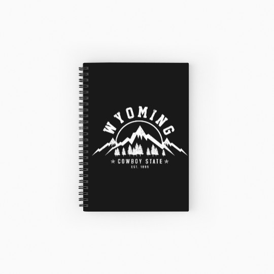Wyoming The Cowboy State Est 1890 Mountains Spiral Notebooks   Ruled Line