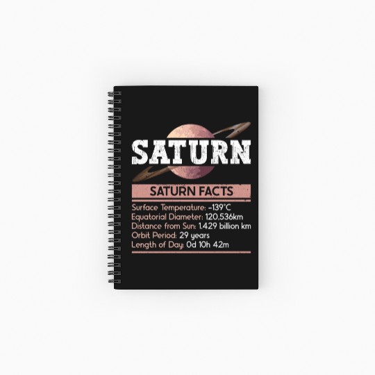 Saturn Planet Facts Space Lover Solar System Spiral Notebooks   Ruled Line