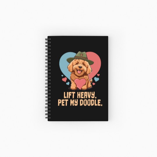 Lift Heavy Pet My Doodle Goldendoodle Dog Dad Spiral Notebooks   Ruled Line