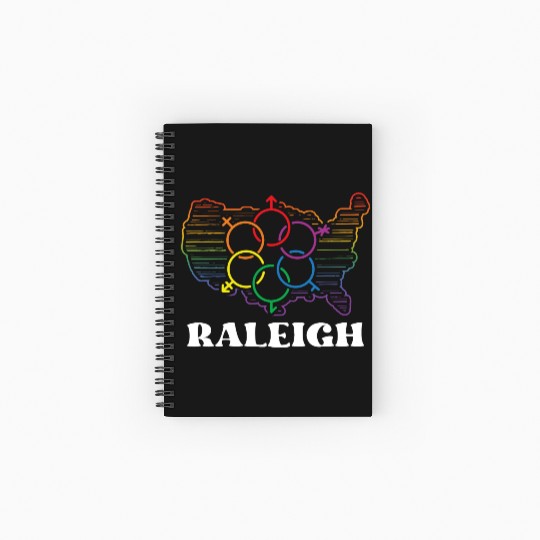 Raleigh Pride Month Pride Flag LGBT Community LGBT Spiral Notebooks   Ruled Line