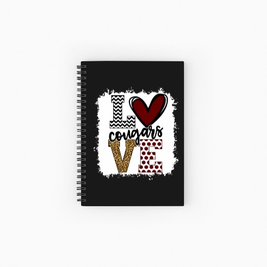 Cougars Mascot Love School Spirit Fantastic Spiral Notebooks   Ruled Line