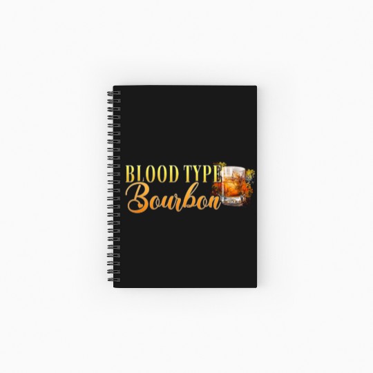 Blood Type Bourbon Cocktail Bartender Spiral Notebooks   Ruled Line