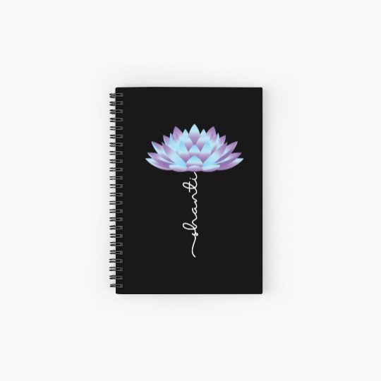 Yoga Lover Spiritual Shanti Lotus Spiral Notebooks   Ruled Line