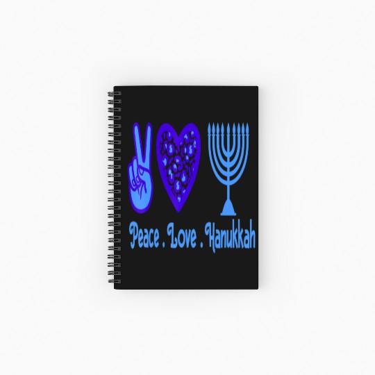 Peace Love Hanukkah 2021 Jewish Menorah Hanukkah C Spiral Notebooks   Ruled Line