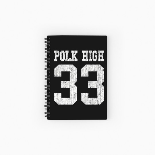 Polk High School Football Jersey 33 Aged Look Spiral Notebooks   Ruled Line