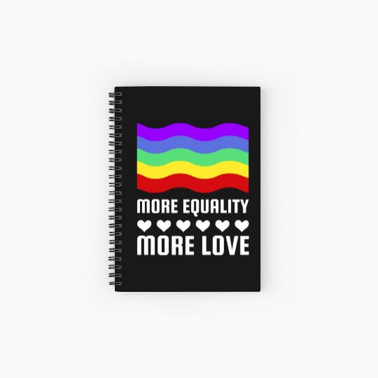 LGBT More Equality More Love Gay Pride Month Spiral Notebooks   Ruled Line