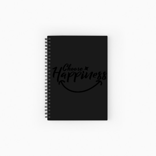 Choose Happiness Positive Affirmation Typography Spiral Notebooks   Ruled Line
