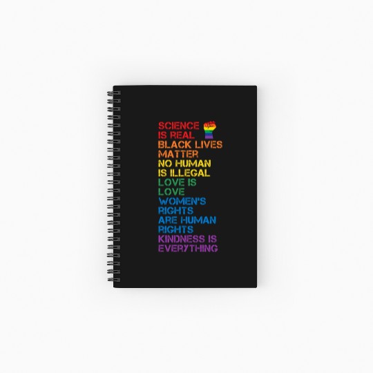 Science Is Real Black Lives Matter Lgbt Blm Fist Spiral Notebooks   Ruled Line