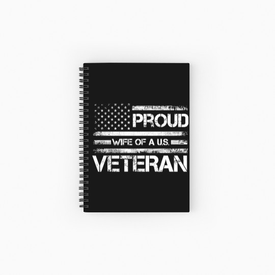 Veterans Proud Wives Of Us Veterans American Flag Spiral Notebooks   Ruled Line