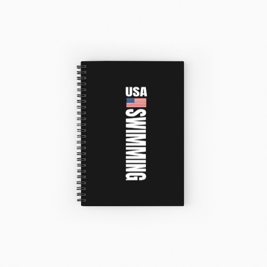 Usa Swimming American Flag Swim Sport Team Spiral Notebooks   Ruled Line