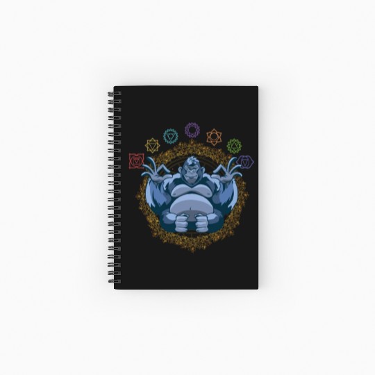 Chakras Meditating Gorilla Ape Monkey Spiral Notebooks   Ruled Line
