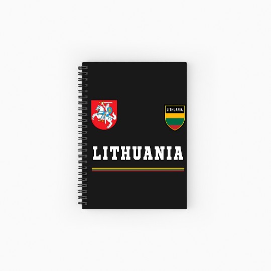 Lithuania Sport Soccer Jersey Flag Football Spiral Notebooks   Ruled Line