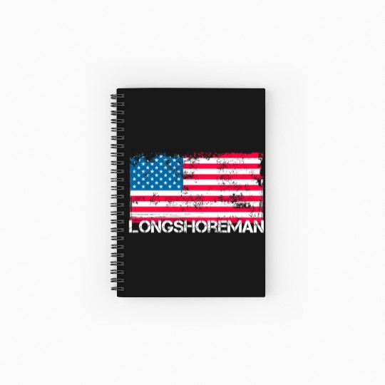 Patriotic Longshoreman Us Flag Spiral Notebooks   Ruled Line